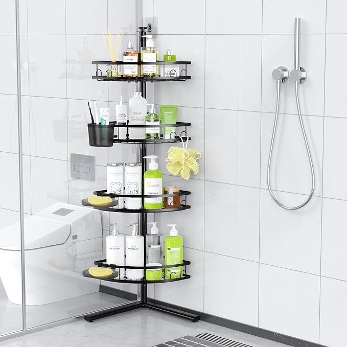 Aitatty Corner Shower Caddy Standing: 4-tier Rustproof Shower Organizer Shelf - Image 8
