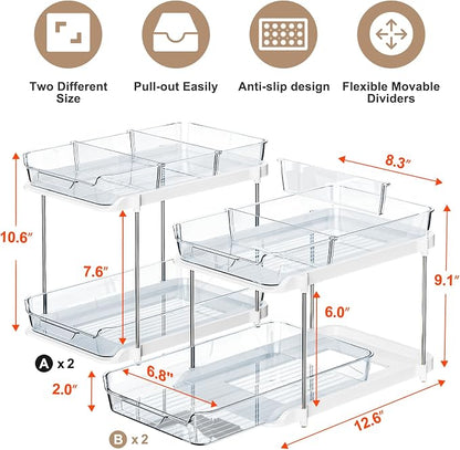 Delamu 2-Tier Multi-Purpose Bathroom Under Sink Organizers and Storage - Image 2