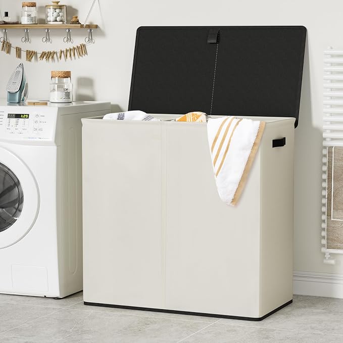 WOWLIVE Laundry Hamper with Lid, 180L Large Laundry Basket 3 Section with - Image 3