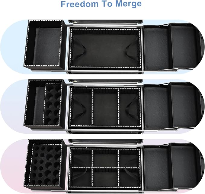Stagiant Rolling Makeup Train Case Large Storage Cosmetic Trolley 4 Tray - Image 8