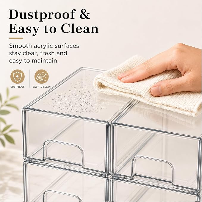 Clear Stackable Storage Drawers: Baby Bottle Storage Organizer, Acrylic Bottles - Image 7