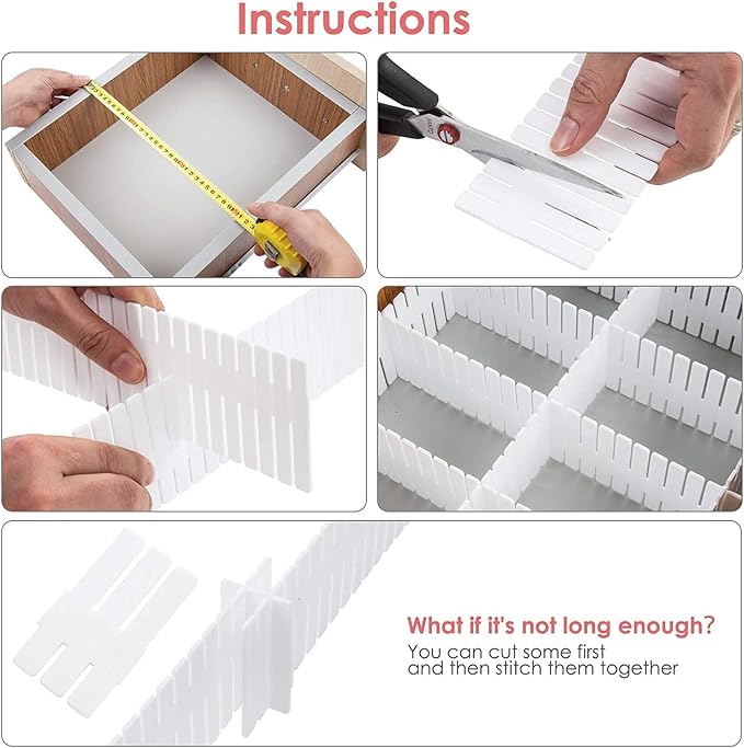 40Pcs Drawer Dividers, Adjustable Drawer Organizer - Image 3
