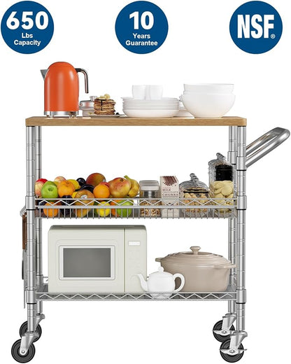 3 Tier Rolling Kitchen Carts - Image 3