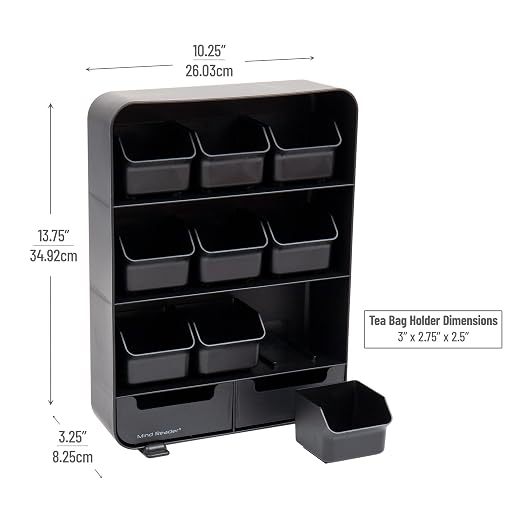 Mind Reader Tea Bag Organizer, Tea Station Organizer, Countertop Storage - Image 3