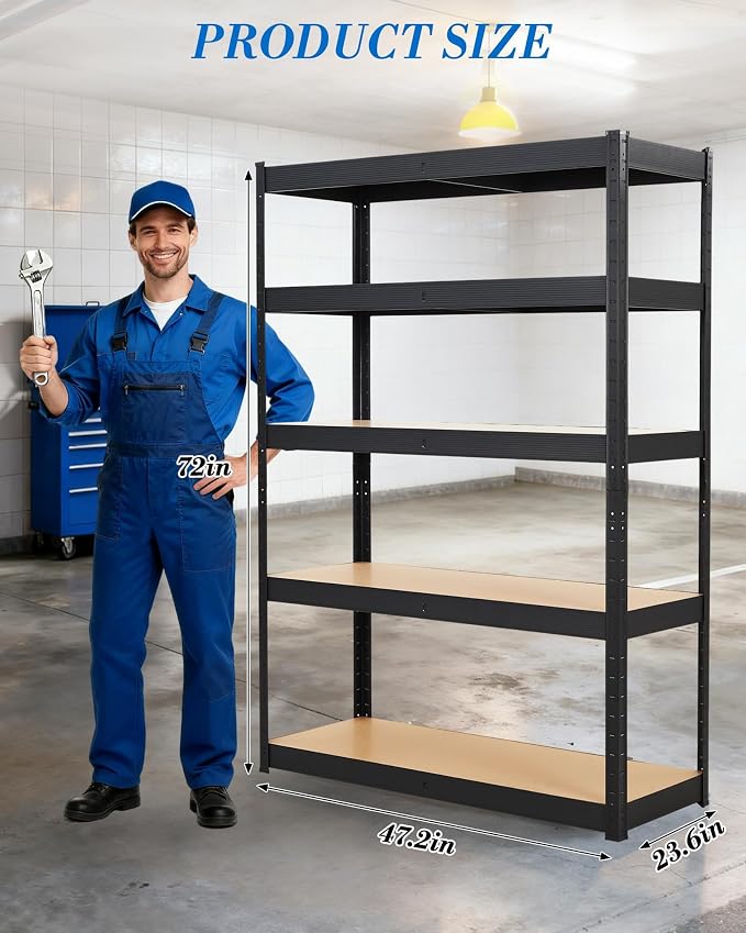 Garage Storage Shelves, Garage Shelving Metal Adjustable Garage Shelves | Heavy - Image 3