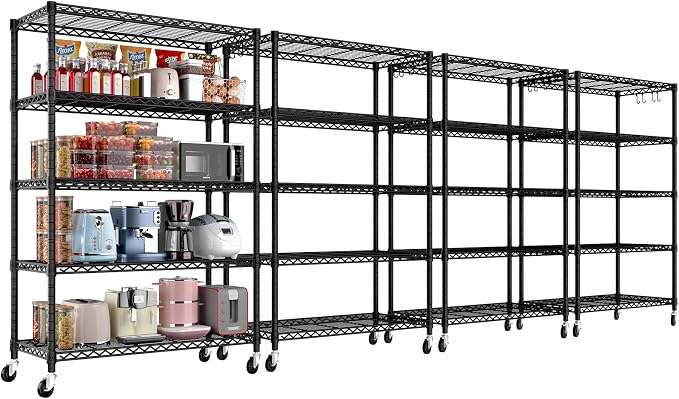 PrimeZone 4 Packs 36" W x 16" D x 79" H Wire Storage Shelves by PrimeZone