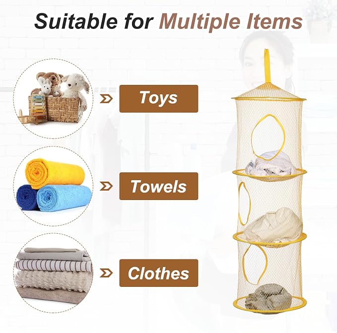 uxcell 2Pcs Mesh Hanging Storage Basket - Image 4