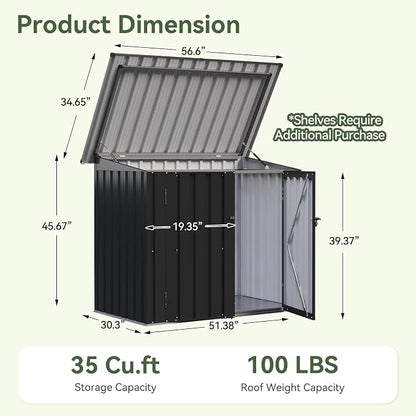 Aoxun Outdoor Storage Cabinet, 35 Cu.Ft Metal Storage Shed - Image 2
