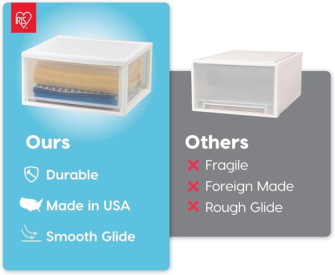 IRIS USA 47 Qt. Extra-Large Stackable Storage Drawer Plastic Drawer Organizer - Image 7