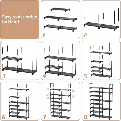 ROJASOP Shoe Rack Organizer, 8-Tier Metal Shoe Rack - Image 8