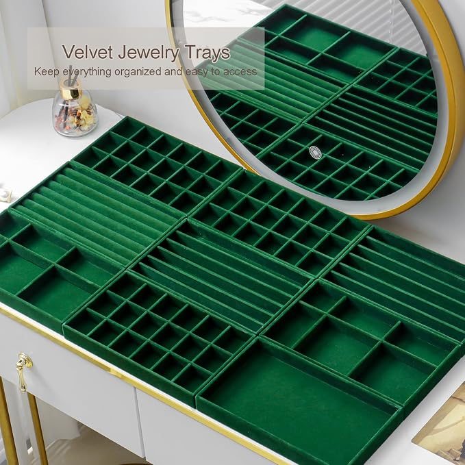 SPAKOWN Jewelry Drawer Organizer Inserts Set of 9, Jewelry Trays - Image 6
