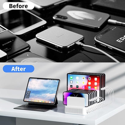 60W Charging Station for Multiple Devices, 10-Port USB Fast Charging Station - Image 4