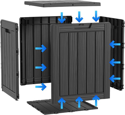 Two 28 Gallon Outdoor Storage Box, Resin Deck Boxes Waterproof, Indoor Outdoor - Image 5