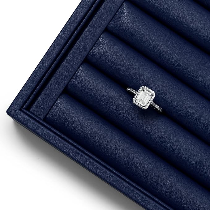 Oirlv Elegant Blue Ring Organizer Tray Stackable Jewelry Trays Jewelry Drawer - Image 6