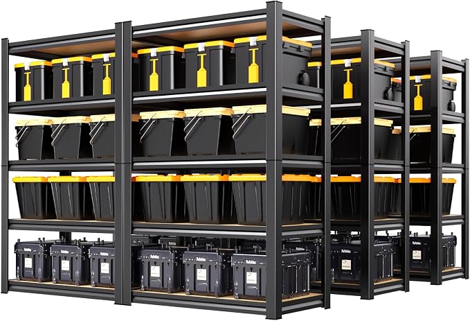 6 Pack Garage Shelving Heavy Duty Storage Shelves, Metal Adjustable Shelving by AOAORGG