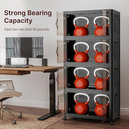 UAMFURI Stackable Storage Bins, 896QT Collapsible Drawers - Image 5