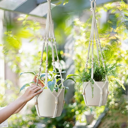 LEWESU Macrame Plant Hanger Indoor Set of 2 - Image 2