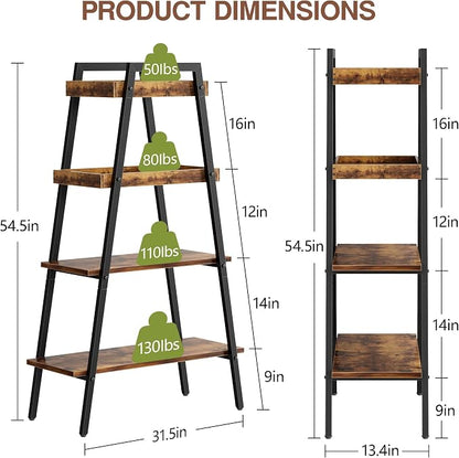VECELO Ladder Shelf, 4-Tier Bookshelf - Image 3
