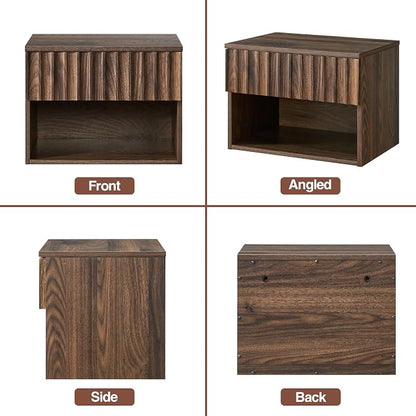 Floating Nightstand with Fluted Drawer - Image 8