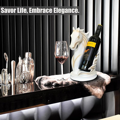 Wine Bottle Holder Wine Racks Tabletop Horse Statue as Home Kitchen Wine Cellar - Image 8