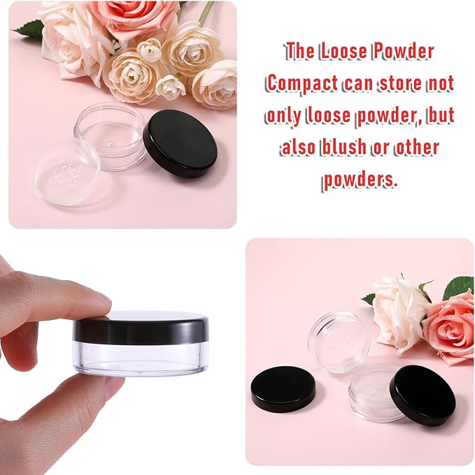 2 PCS 10ml/0.34oz Plastic Empty Travel Small Loose Powder Compact - Image 6