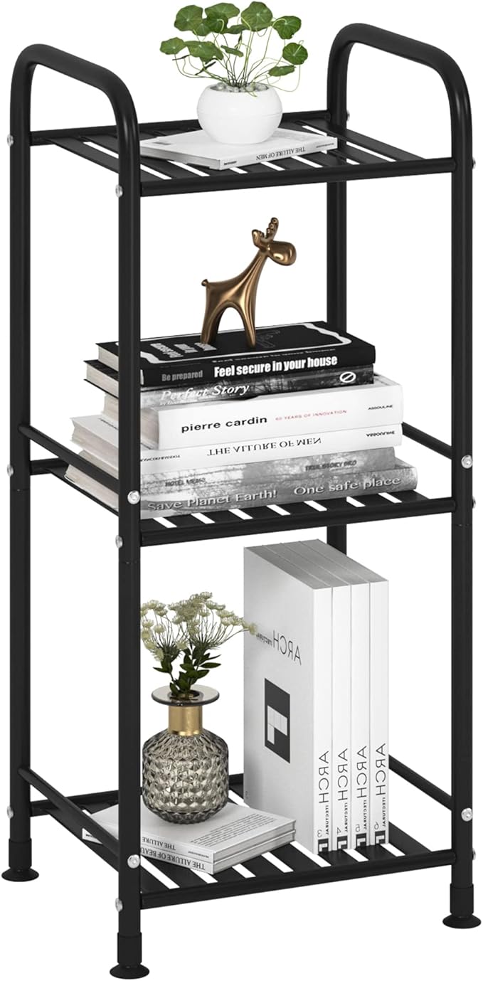 JSB 3 Tier Narrow Bathroom Shelving Unit, Kitchen Storage Rack Organizer Metal by HomeFurniture