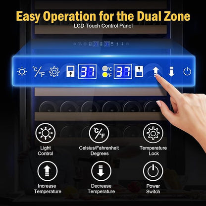 Wine Fridge Dual Zone, Freestanding Wine Cooler Refrigerator 180 Bottles Large - Image 3