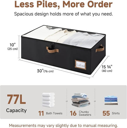 StorageWorks Under Bed Storage Bins, 77L Clothes Organizer - Image 2