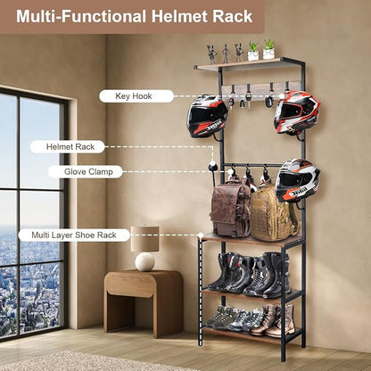 Motorcycle Helmet Holder, Floor Mounted Stand Helmet Holder - Image 5