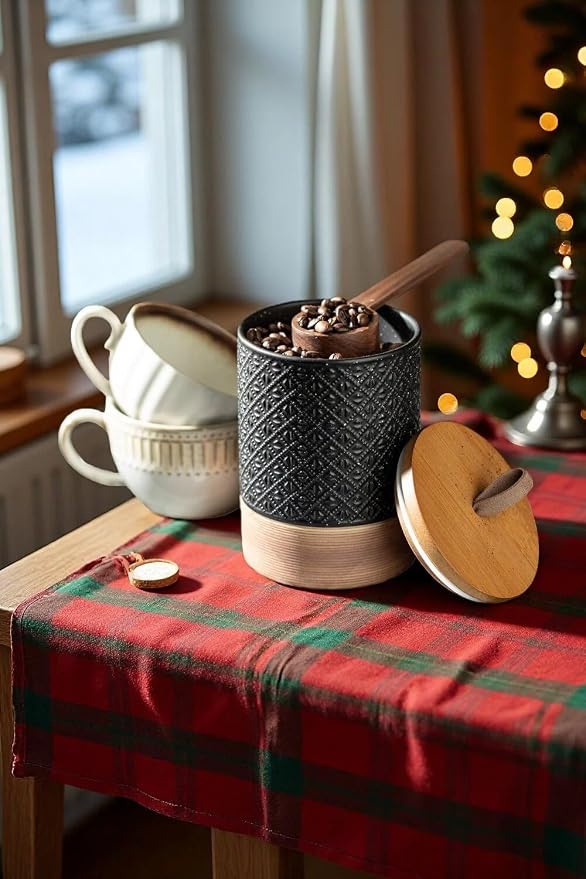 Miamolo Ceramic Jar with Lid, Airtight Coffee Container, Kitchen Food Storage - Image 2