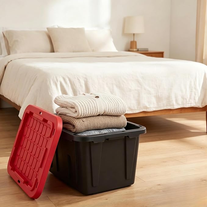 27 Gallon Large Storage Bin 2-Pack, Stackable Plastic Tote - Image 6