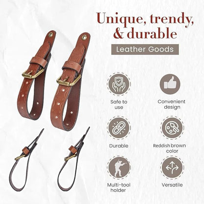 Tourbon Leather Wall Hanging Straps, Buckle Closure - Image 8