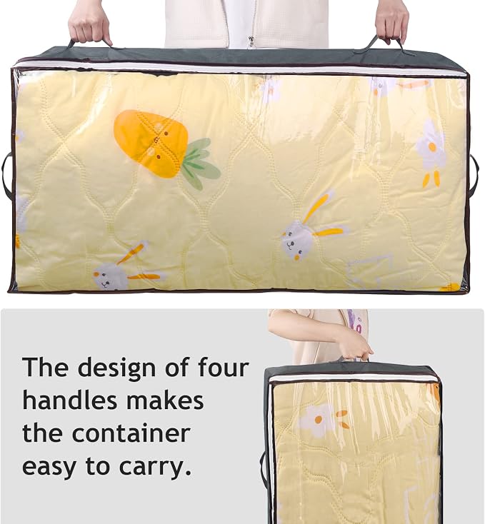 90L Under Bed Storage Containers, 6 Pack Underbed Closet Storage Organizer - Image 3