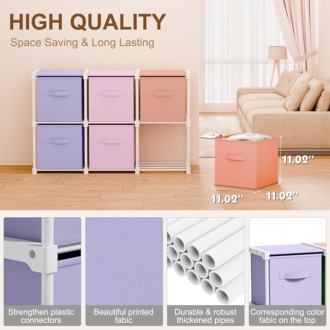 Briwooody 6 Cube Storage Organizer Bins - Image 2