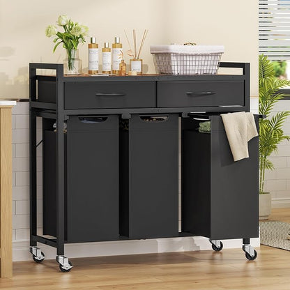 Laundry Sorter 3 Section, 120 L Laundry Hamper - Image 9