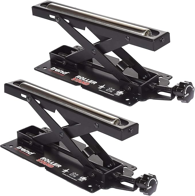 Trend Set of 2 Adjustable Miter Saw Roller Stand, 140 lbs Capacity and Height by TrendToolTechnologyUSA