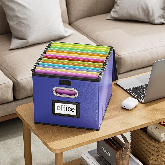 File Organizer Box with Lids, Collapsible File Folder Organizer | File Box with - Image 5