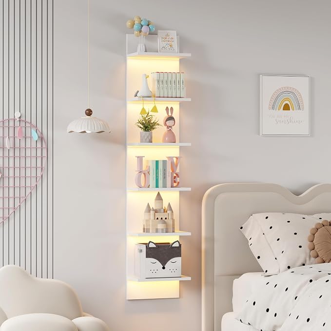 Qupui 6-Tier Wall Shelf with RGB LED, 22 Modes, 6 Brightness. Waterproof - Image 5