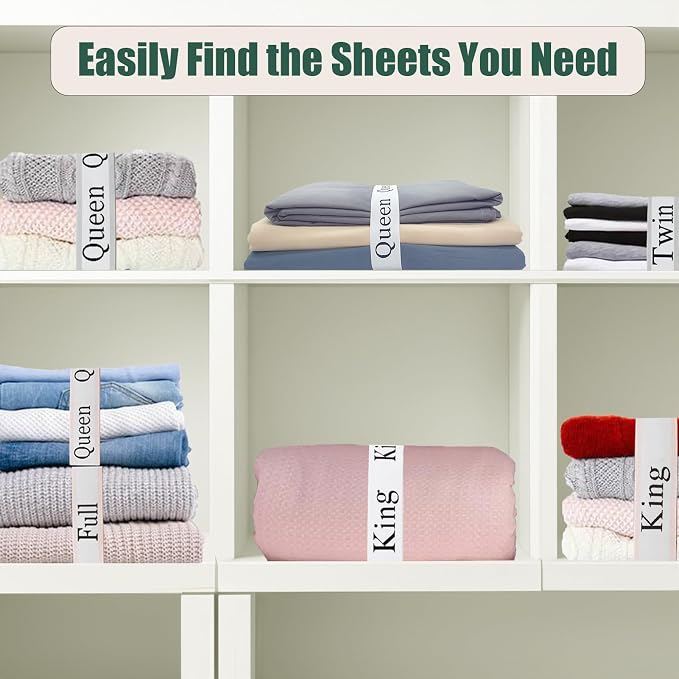 24 Pieces Bed Sheet Organizer Bands, Closet Organization Sheet Straps, Linen - Image 5
