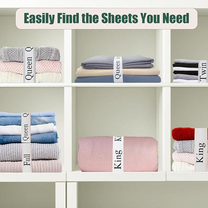 24 Pieces Bed Sheet Organizer Bands, Closet Organization Sheet Straps, Linen - Image 4