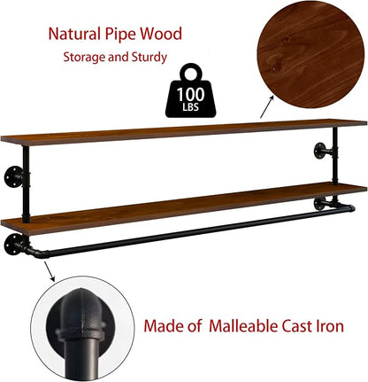 Clothes Rack 70in, Wall Mounted Garment Rack - Image 3