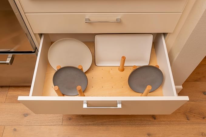 Custom Pegboard Drawer Organizer – Maple Wood – Deep Drawer Insert, Divider - Image 2