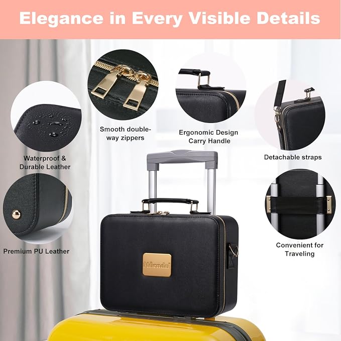 Mocado Travel Makeup Bag with LED Lighted Mirror, Makeup Case with 3 Color - Image 3