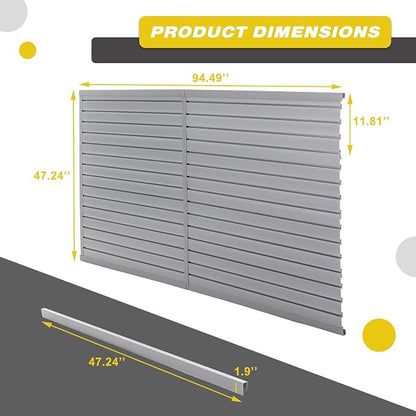 Slat Wall Paneling 8x4 FT, PVC SlatWall Panels Garage Organizer Storage System - Image 3