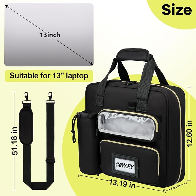 Covkev 3 Inch D-ring Zipper Binder Bag - Image 8