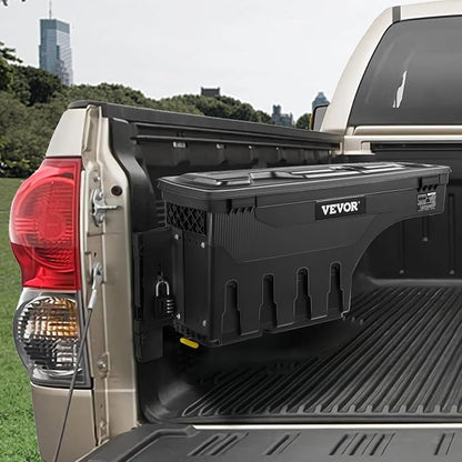 VEVOR Truck Bed Storage Box, Lockable Lid, Waterproof ABS Wheel Well Tool Box - Image 2