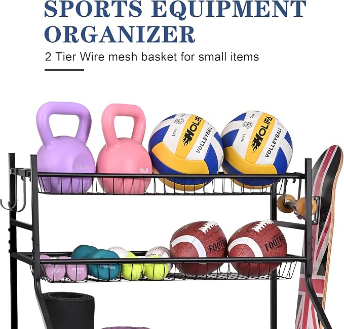 Mythinglogic Sports Equipment Garage Organizer, Garage Ball Storage - Image 3