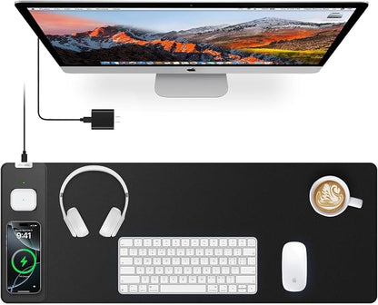 Magnetic Wireless Charging Mouse Pad, 27.5"x11.8" Gaming Desk Mat by abcmat