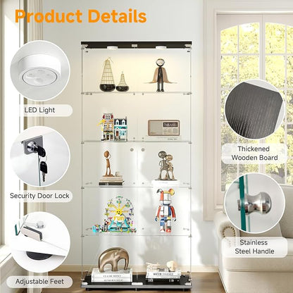 5-Tier Tempered Glass Display Cabinet - Image 5