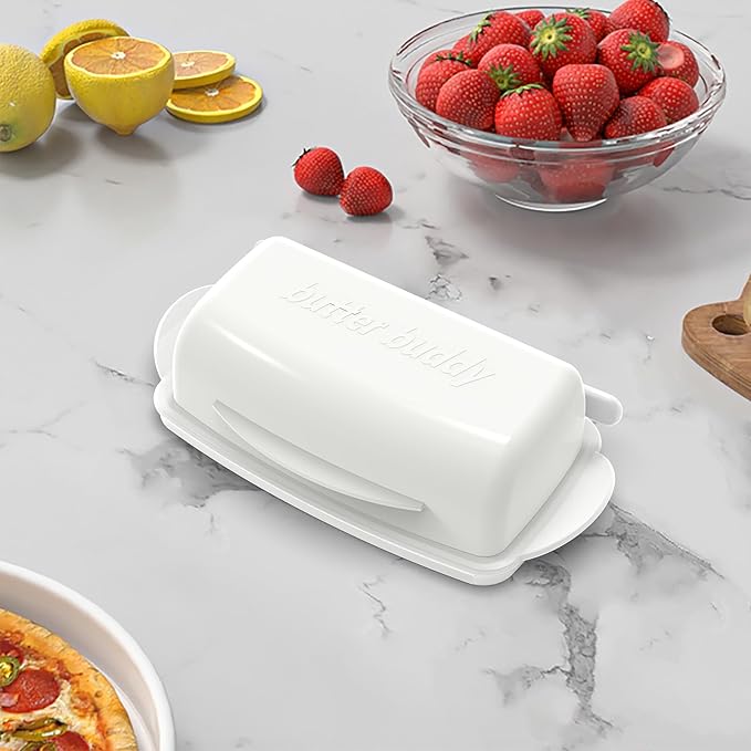 Butter Dishes with Lid for Countertop Refrigerator, Plastic Butter Dish Flip - Image 2